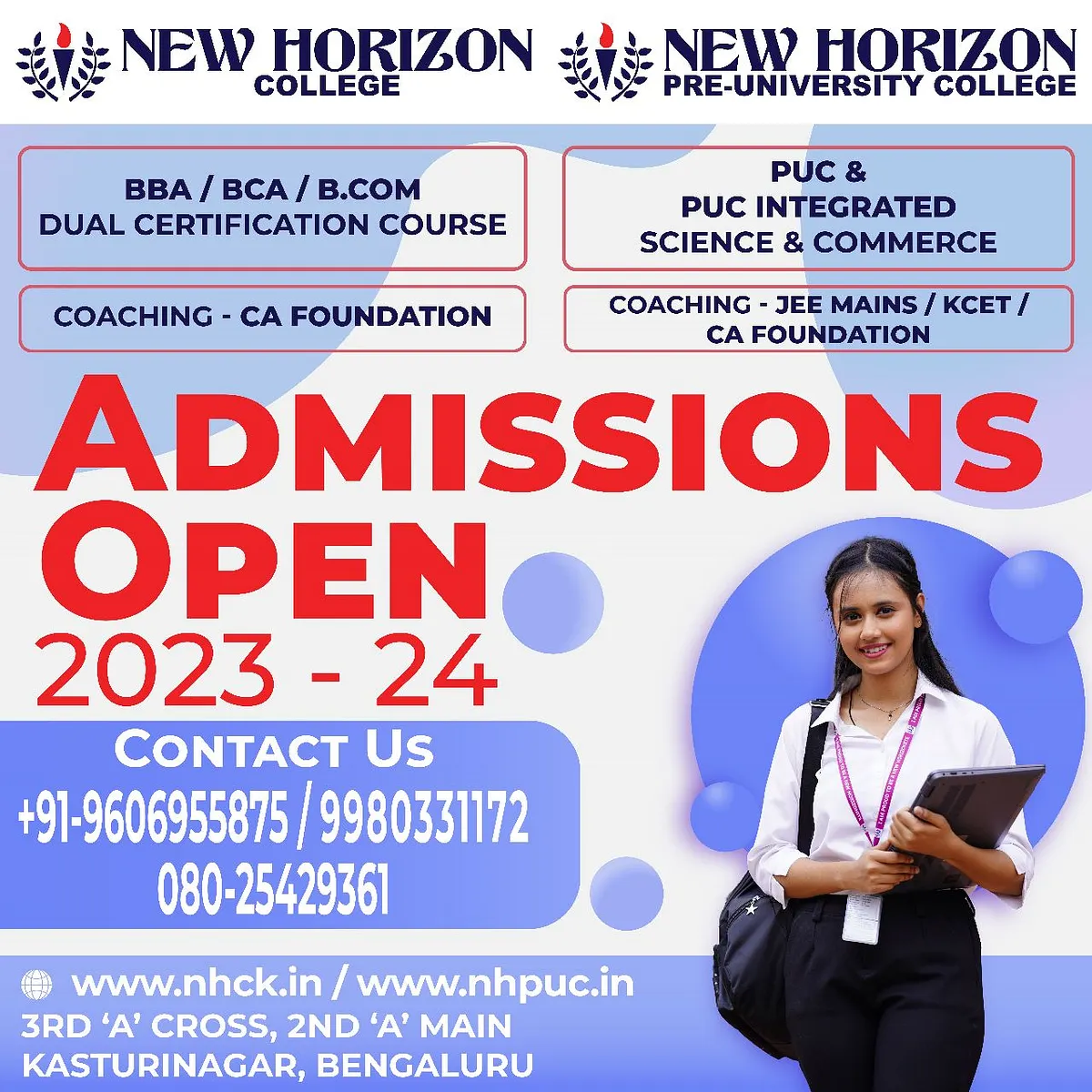 New Horizon College Kasturinagar admissions creative