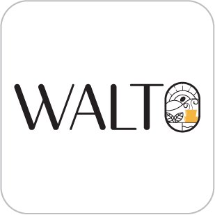 Walto wordmark — full logo on dark background